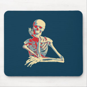 retro skeleton mouse pad