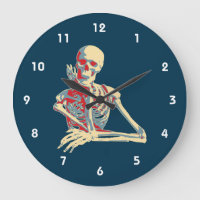 Retro Skeleton Resting His Chin on his Hand