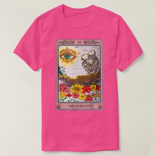 Retro Skeleton Riding Cloud The Audacity Tarot Car T-Shirt (Design Front)