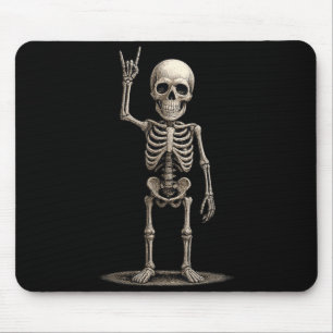 Retro Skeleton Rock Music Funny Gift Men Women Boy Mouse Pad