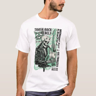 Retro Skeleton Rocker Vintage Trash Rock T-Shirt