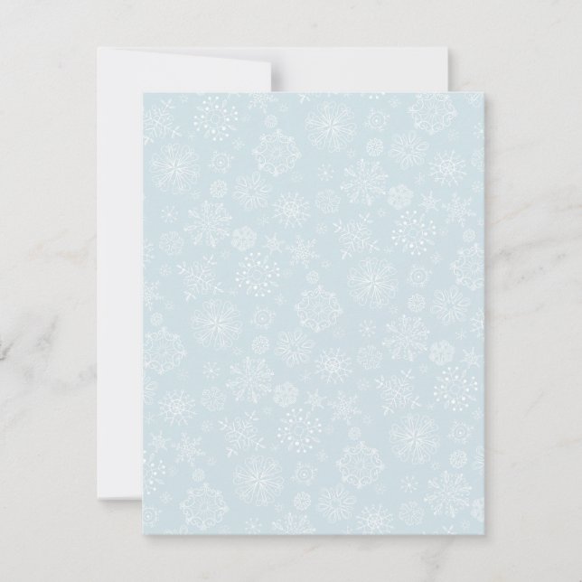 Retro Sketch Frozen Snowflakes on Ice Blue Invitation (Front)