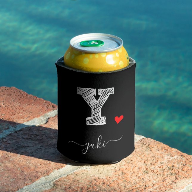 Retro Sketch Monogram Letter Y, Can Cooler (In Situ Pool)
