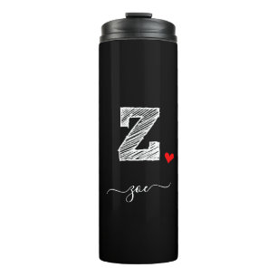 Retro Sketch Monogram Letter Z, Thermal Tumbler
