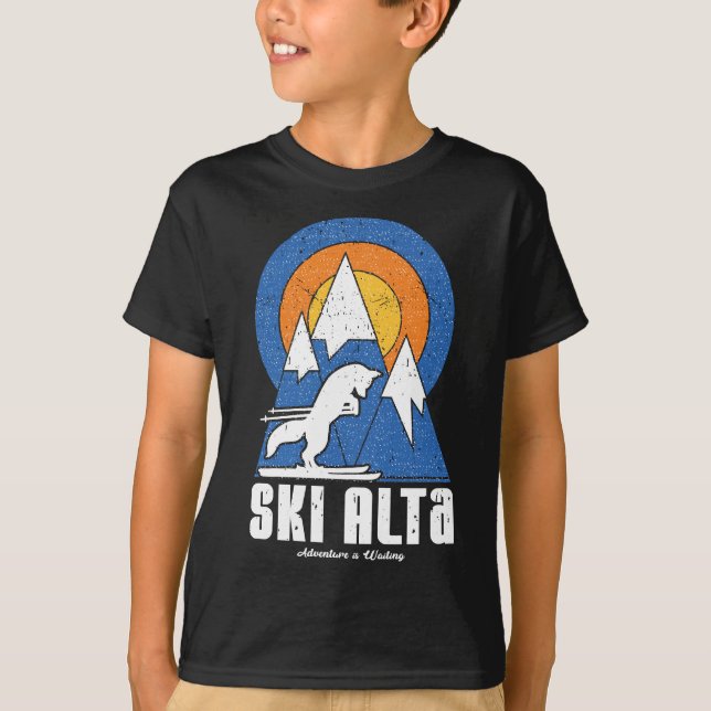 Retro Ski Alta White Fox T-Shirt (Front)