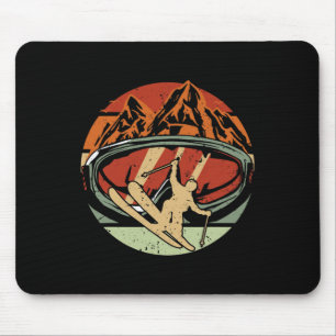 Retro Ski Driver Funny Ski Skiing Mouse Pad