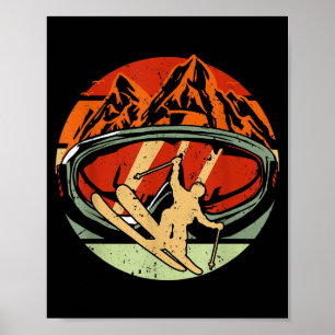 Retro ski driver funny ski skiing poster