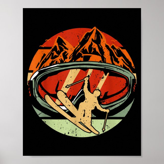 Retro ski driver funny ski skiing  poster (Front)