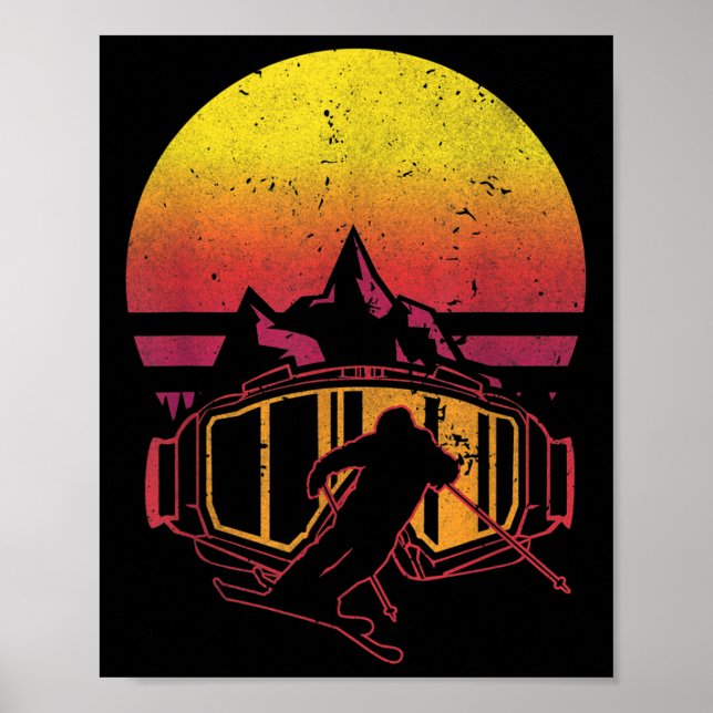 Retro Ski Driver Funny Ski Skiing  Poster (Front)