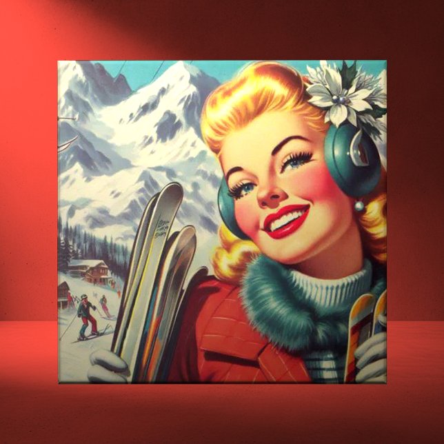Retro Ski Girl Tile (Creator Uploaded)