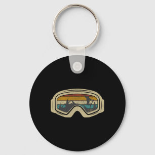 Retro Ski Goggles Mountain Snow Winter Vacation Sk Key Ring