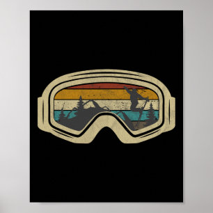 Retro Ski Goggles Mountain Snow Winter Vacation Sk Poster