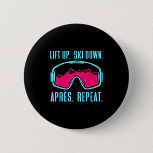 Retro Ski Goggles Vintage 80s 90s Skiing Outfit  6 Cm Round Badge