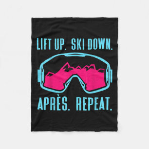 Retro Ski Goggles Vintage 80s 90s Skiing Outfit Fleece Blanket