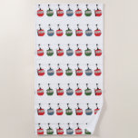Retro Ski Lift Illustration Beach Towel<br><div class="desc">Modern ski themed gift for him and her. Retro ski lift gondola illustration pattern for skier.</div>