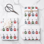 Retro Ski Lift Illustration Wrapping Paper Sheet<br><div class="desc">Modern ski themed gift for him and her. Retro ski lift gondola illustration pattern for skier. Skiing themed home decor and gifts</div>