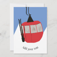 Retro Ski Lift Skiing Snow Mountain Illustration