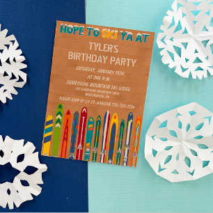 Retro Ski Lodge Any Occasion Custom Party Invitation