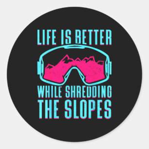 Retro ski snowboard goggles vintage 80s 90s skiing classic round sticker