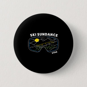 Retro ski sundance utah ski resort ski snowboard 6 cm round badge