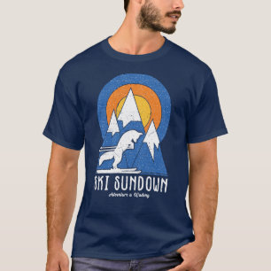 Retro Ski Sundown Sunset T-Shirt