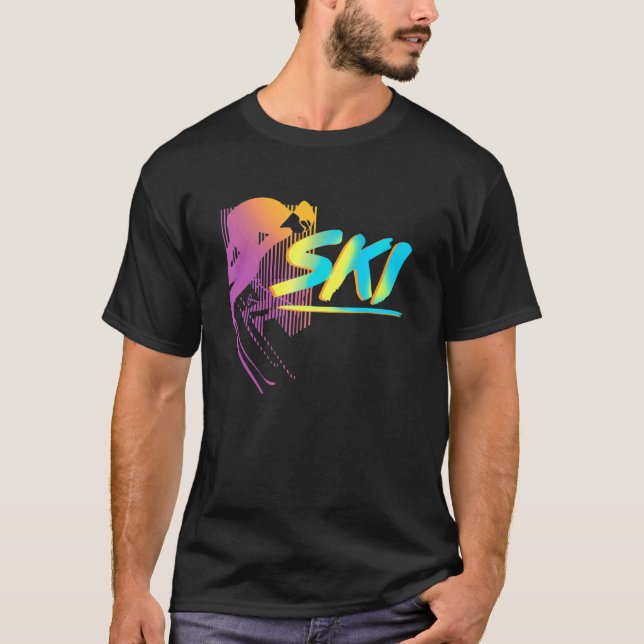 Retro Ski Vintage 80s 90s Ski T-Shirt (Front)