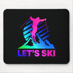 Retro Ski Vintage 80s 90s Skiing Outfit 2 Mouse Pad