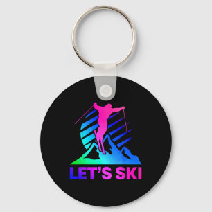 Retro Ski Vintage 80s 90s Skiing Outfit _4 Key Ring