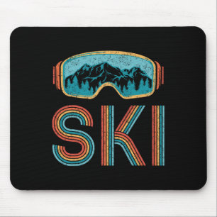 Retro Ski Vintage 80s 90s Winter Sport Skiing Men Mouse Pad
