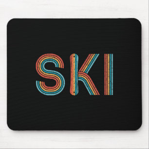Retro Ski Vintage 80s 90s Winter Sport Skiing Men Mouse Pad