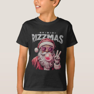 Retro Skibidi Rizzmas Christmas Rizz Santa Bubbleg T-Shirt