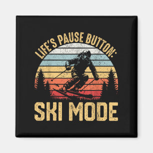 Retro Skiing Adventure Ski Enthusiasts Magnet