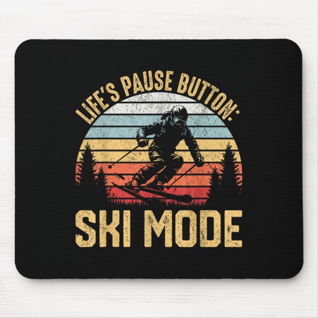 Retro Skiing Adventure Ski Enthusiasts  Mouse Pad (Front)