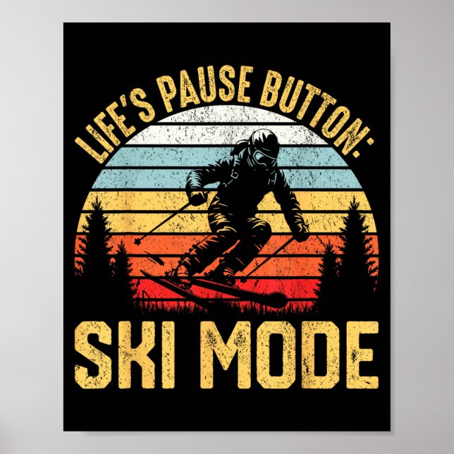 Retro skiing adventure ski snowboard enthusiasts  poster (Front)