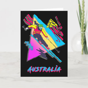 Retro Skiing Australia Vintage Graphic Card
