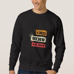 Retro Skiing Backcountry Skier Ski Telemark Norway Sweatshirt