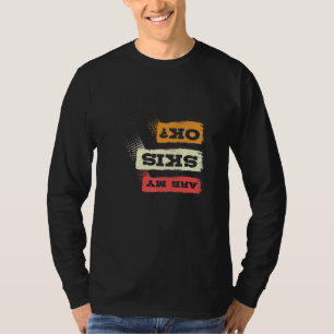 Retro Skiing Backcountry Skier Ski Telemark Norway T-Shirt