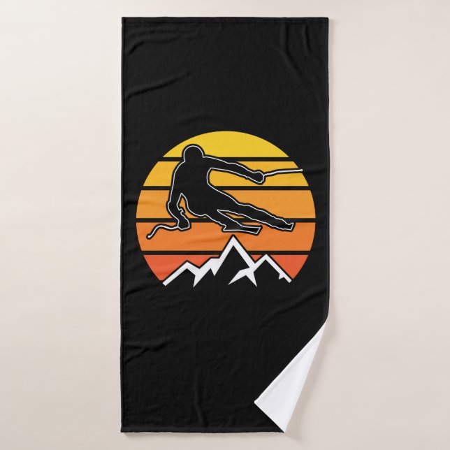Retro Skiing Bath Towel (Bath Towel)