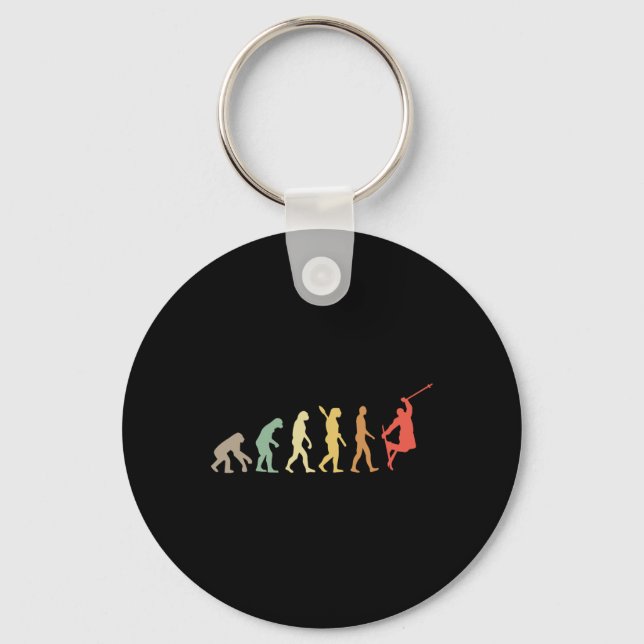 Retro Skiing Evolution For Skiers Skiing Season  Key Ring (Front)