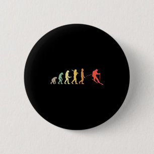 Retro Skiing Evolution Gift For Skiers  6 Cm Round Badge