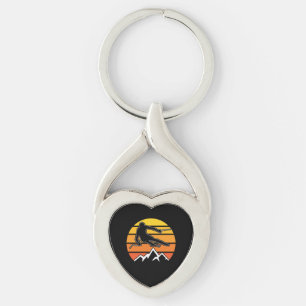 Retro Skiing Key Ring