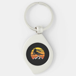Retro Skiing Key Ring