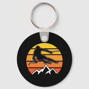 Retro Skiing Key Ring