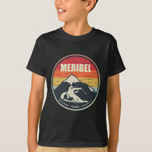 Retro Skiing Meribel France Ski T-Shirt