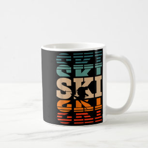 Retro skiing ski coffee mug