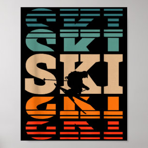 Retro skiing ski poster