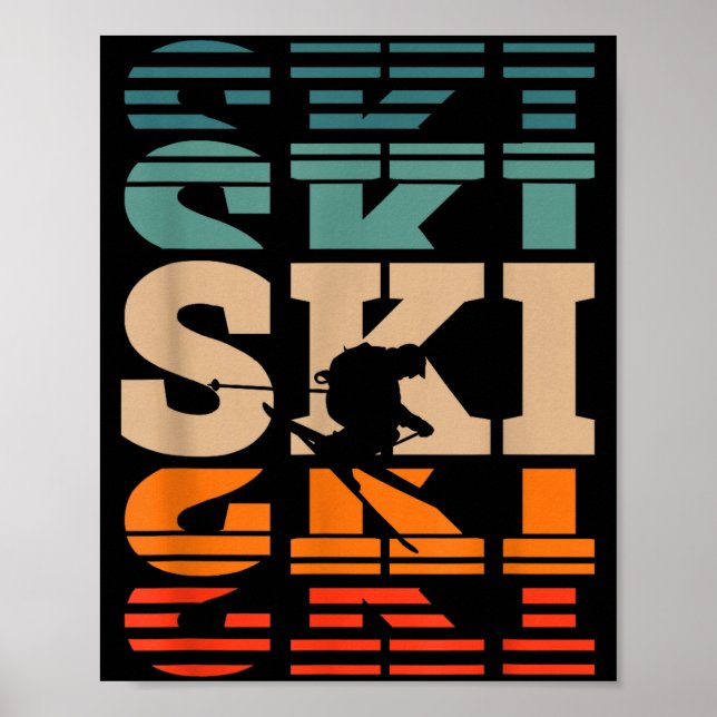 Retro skiing ski  poster (Front)