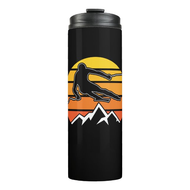 Retro Skiing Thermal Tumbler (Front)