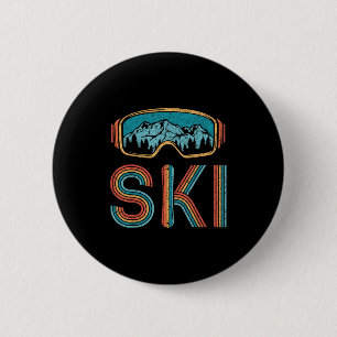 Retro Skiing Vintage 80s 90s Snowboarding Skiers M 6 Cm Round Badge