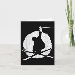 Retro Skiing - Vintage Skier, Skiing Lover, Cold W Card